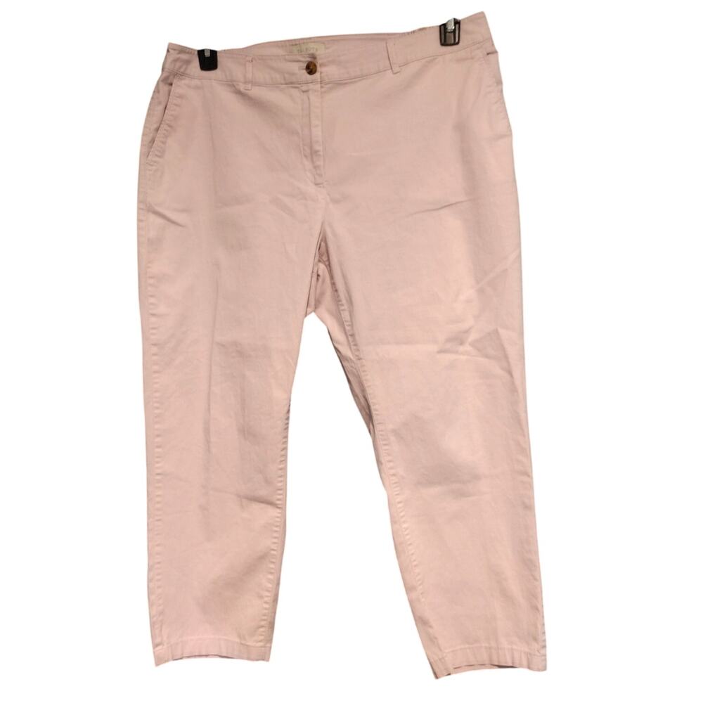 Talbots 18W Pink Lavender Cropped Pants Cotton Feminine Summer Casual Vacation